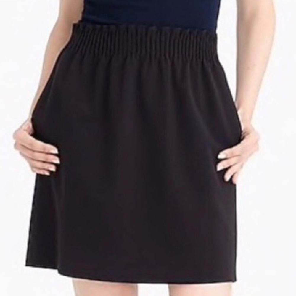J. Crew Size 2 Black Paper-Bag Skirt